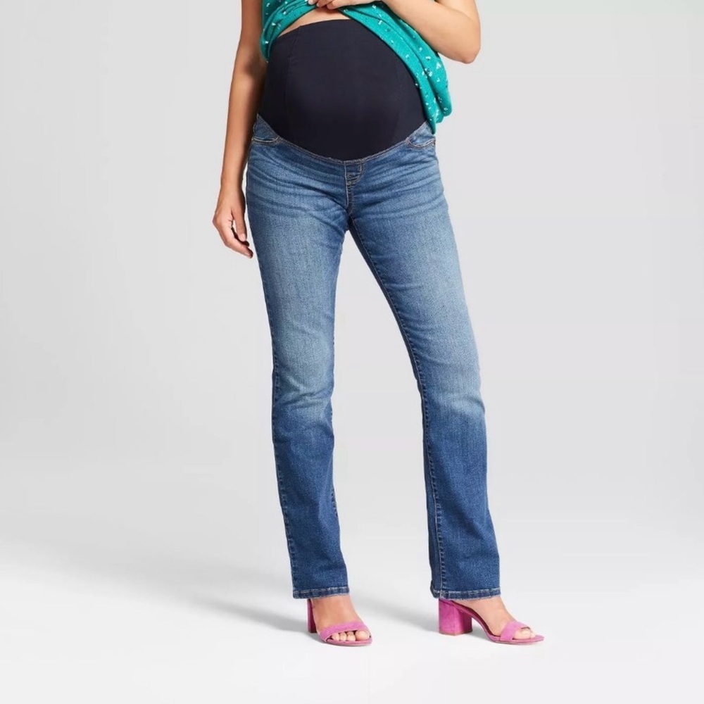 NWOT Isabel Maternity Blue Skinny faded Jogging Jeans 12
